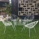 1950s Wrought Iron Outdoor Garden Patio Setting - Saucer Chairs & Table