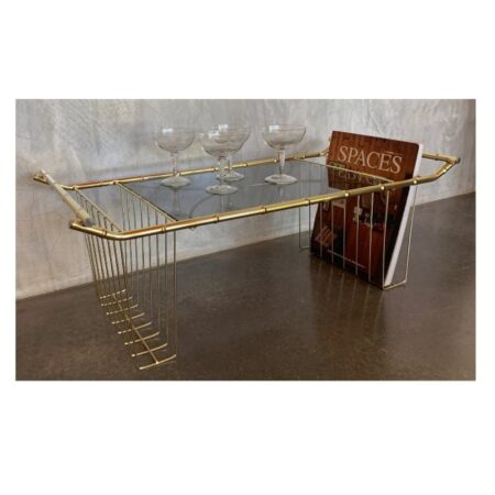 Hollywood Regency Faux Bamboo Brass Tray | 20th Century Vintage