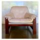 70s Vintage Leather & Timber Armchair | 20th Century Vintage