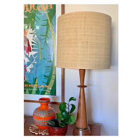 Mid Century Timber Table Lamp | 20th Century Vintage