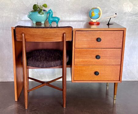 Retro Blondewood & Timber Desk | 20th Century Vintage