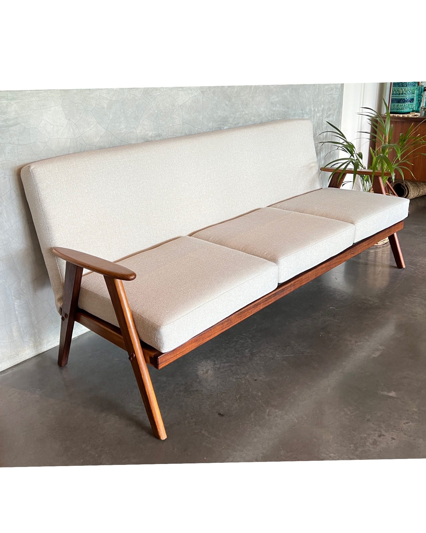Mid Century Three Seater Sofa/Daybed